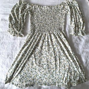 NWOT WAYF Cottage Core White Floral Dress sz S